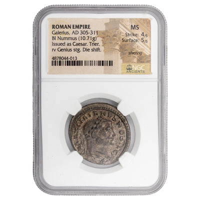 SOLD Ancient Rome AD 305-311 Galerius AE Follis Coin RIC VI Trier #595 - NGC Ancients
