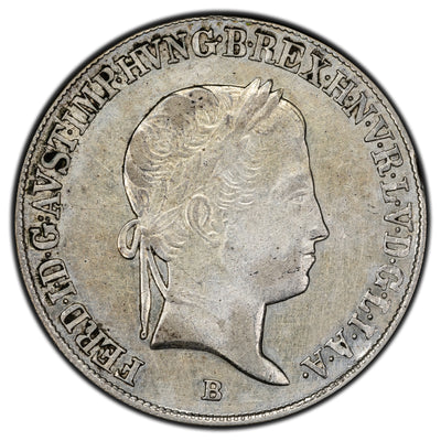 Hungary 1843-B 20 Krajczar Silver Coin KM #422 - Cleaned