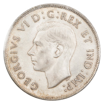 Canada 1942 50 Cents Half Dollar Silver Coin - ICCS MS-64