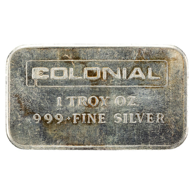 SOLD Engelhard Colonial 1oz .999 Fine Silver Bar
