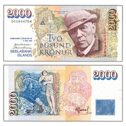 SOLD Iceland 1986 2000 Kronur Note P #57a - AU