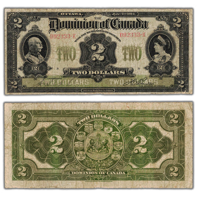 SOLD $2 1914 Dominion of Canada Note Series K DC-22a-i