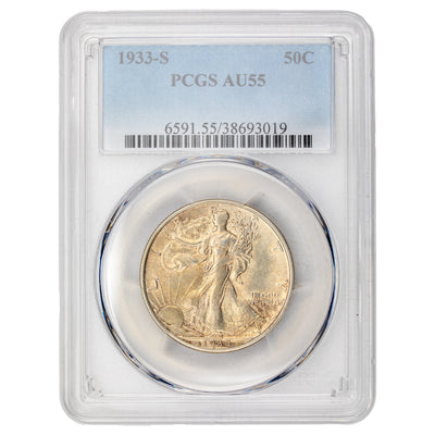 United States 1933-S 50 Cents Walking Liberty Half Dollar - PCGS AU-55