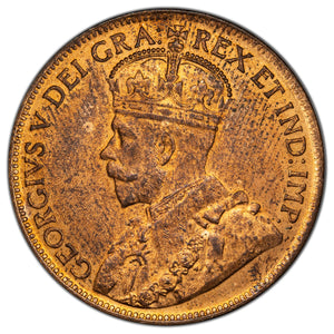 SOLD Canada 1919 1 Large Cent Coin - Choice Uncirculated Red & Brown