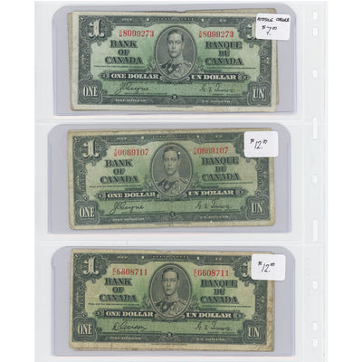 $1 1937 Bank of Canada Notes - Lot of 6 - Retail $75
