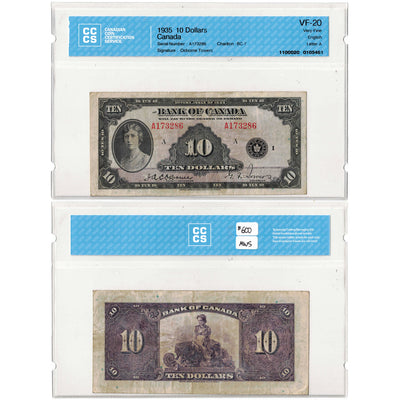 $10 1935 Bank of Canada Note English Text BC-7 - CCCS VF-20