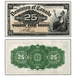 25 Cents 1900 Dominion of Canada Note Shinplaster Boville DC-15b - AU (pinholes)
