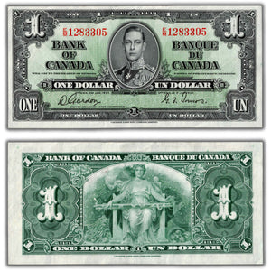 SOLD $1 1937 Bank of Canada Note Gordon-Towers E/M Prefix BC-21c - EF