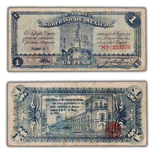 SOLD Mexico Estado Libre Soberano 1915 1 One Peso Note P #S881