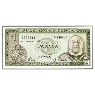 SOLD Tonga 1987 1 One Pa'anga Note P #19c - Staining