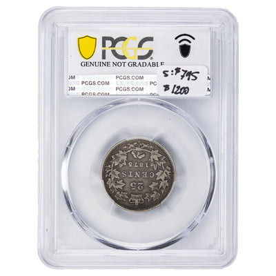 SOLD Canada 1875-H 25 Cents Quarter Silver Coin Key Date - PCGS F Detail Cleaned