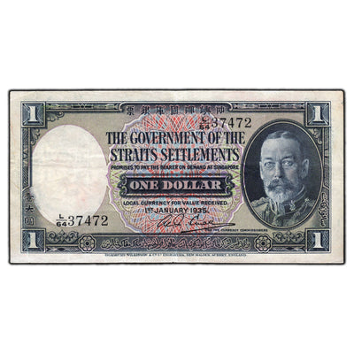 SOLD Straits Settlements 1935 $1 Note