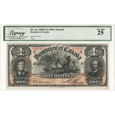 $1 1898 Dominion of Canada Note ONE's Outward Series M DC-13c - Legacy VF-25