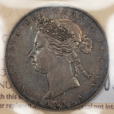 SOLD Canada 1881-H 50 Cents Half Dollar Silver Coin - ICCS EF-40