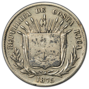 SOLD Costa Rica 1875 25 Centavos Coin KM #106