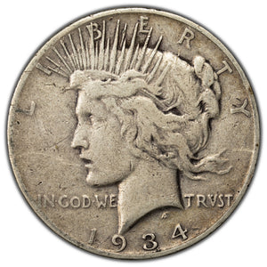 SOLD United States 1934-S $1 Peace Dollar Silver Coin