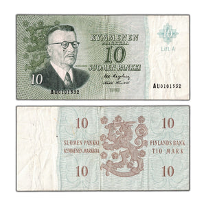 SOLD Finland 1963 10 Markkaa Note P #104a - Very Fine