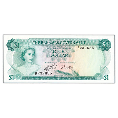 Bahamas 1965 $1 One Dollar Note P #18a - Uncirculated