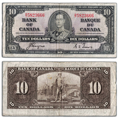 $10 1937 Bank of Canada Note Coyne-Towers D/T Prefix BC-24c - Fine