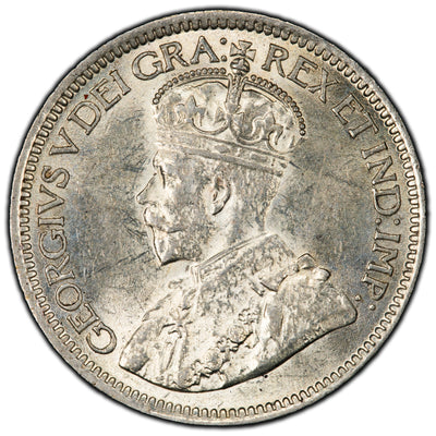 Canada 1919 10 Cents Dime Silver Coin - AU-55