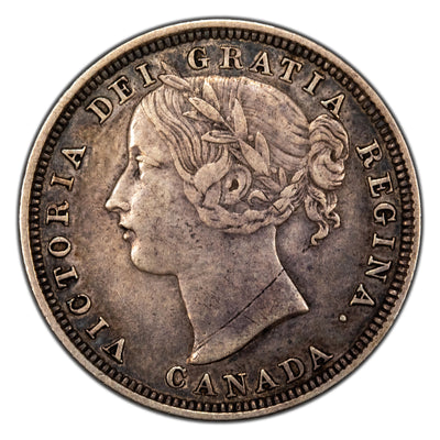 Canada 1858 20 Cents Silver Coin One Year Type! - Very Fine (obverse scratch)