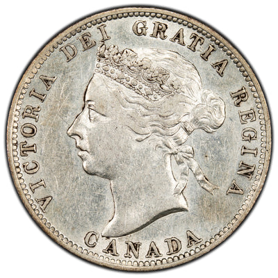 SOLD Canada 1888 Narrow 8's 25 Cents Quarter Silver Coin - VF-30