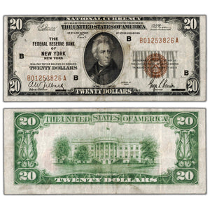 SOLD United States 1929 $20 New York, NY National Currency Note - Circulated