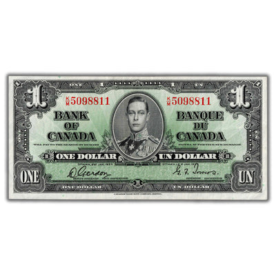 $1 1937 Bank of Canada Note Gordon-Towers K/M Prefix BC-21c - EF