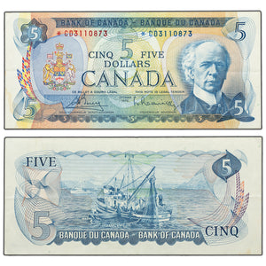 $5 1972 Bank of Canada Note *CD Replacement Prefix BC-48aA - EF