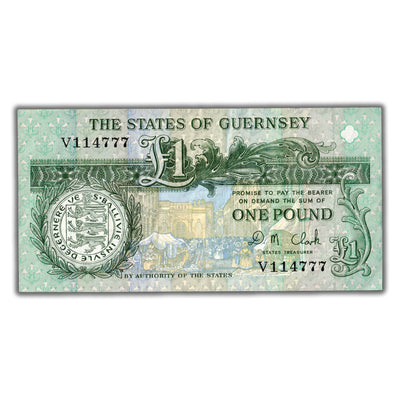 SOLD Guernsey N.D (1991-2016) 1 One Pound Note P #52c - VF+