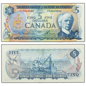 SOLD $5 1972 Bank of Canada Note Lawson-Bouey CS Prefix BC-48b - UNC