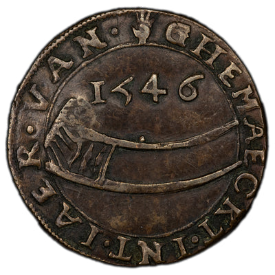 Low Countries Brabant 1546 Jeton St. Andrew 23mm 3.32gr 'P' Counterstamp