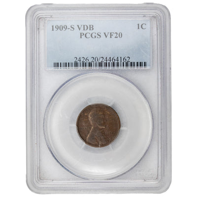 United States 1909-S VDB Lincoln Wheat Cent - PCGS VF-20