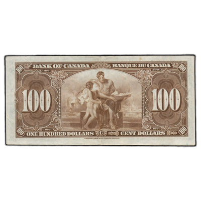 SOLD $100 1937 Bank of Canada Note Gordon-Towers B/J Prefix BC-27b - VF/EF