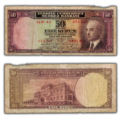 SOLD Turkey 1930 50 Fifty Kurus Note P #133