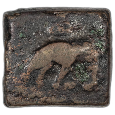 SOLD India 185-164 BC Taxila Province AE 1/2 Karshapana Coin Mitchiner #4401