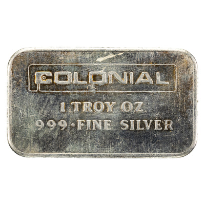 SOLD Engelhard Colonial 1oz .999 Fine Silver Bar