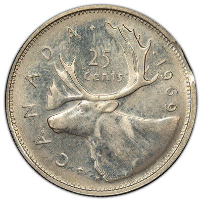 Canada 1969 25 Cents Quarter Coin - Clipped Planchet