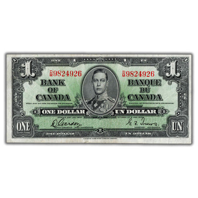 $1 1937 Bank of Canada Note Gordon-Towers D/M Prefix BC-21c - VF/EF
