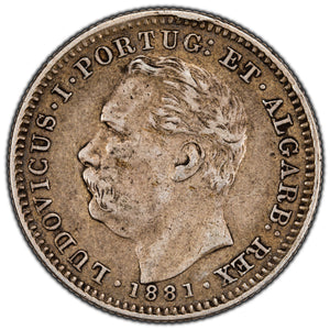 SOLD Portuguese India 1881 1/2 Half Rupee Silver Coin KM #311