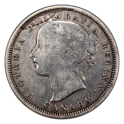 Canada 1858 20 Cents Silver Coin One Year Type! - Obverse Delamination