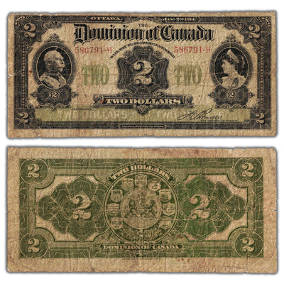 SOLD $2 1914 Dominion of Canada Note Series H DC-22a-i