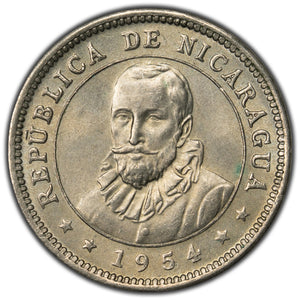 SOLD Nicaragua 1954 10 Ten Centavos Coin KM #17.1 - Choice UNC