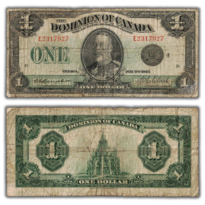 SOLD $1 1923 Dominion of Canada Note Campbell-Clark Black Seal Series E DC-25o