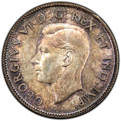 Canada 1945 25 Cents Quarter Silver Coin - MS-62