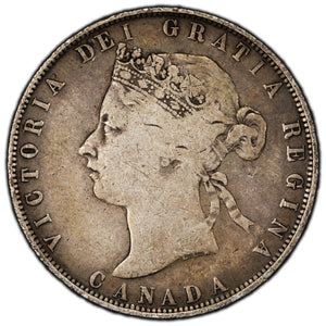 SOLD Canada 1872-H 50 Cents Half Dollar Silver Coin - VG/F