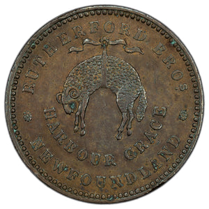 SOLD Canada Newfoundland 1846 Rutherford Halfpenny Token NF-1C1 - Extra Fine
