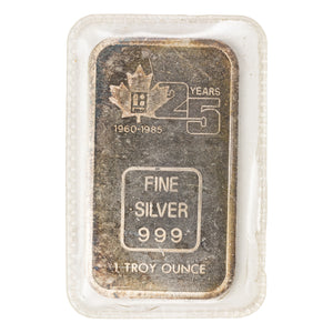 SOLD Engelhard Litton 25 Years 1oz .999 Fine Silver Bar - Cracked Seal