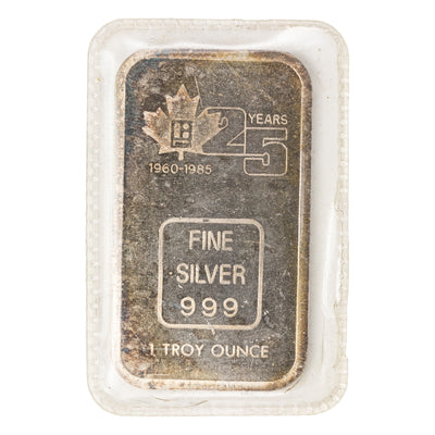 SOLD Engelhard Litton 25 Years 1oz .999 Fine Silver Bar - Cracked Seal