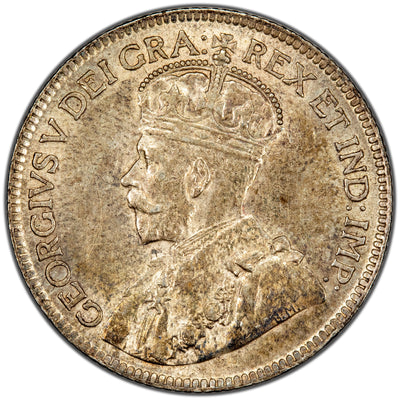 Newfoundland 1917-C 25 Cents Quarter Silver Coin - Almost Uncirculated